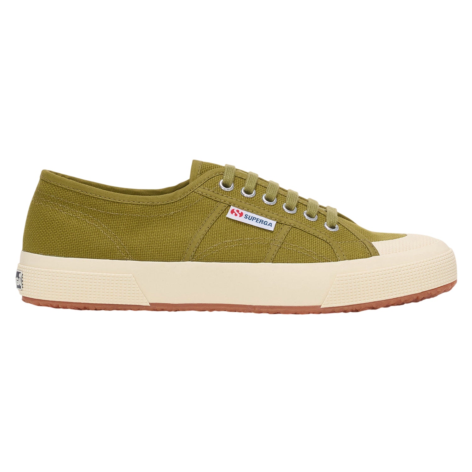 Military Green-Off White - Side - Superga Unisex Adult 2390 Military Trainers