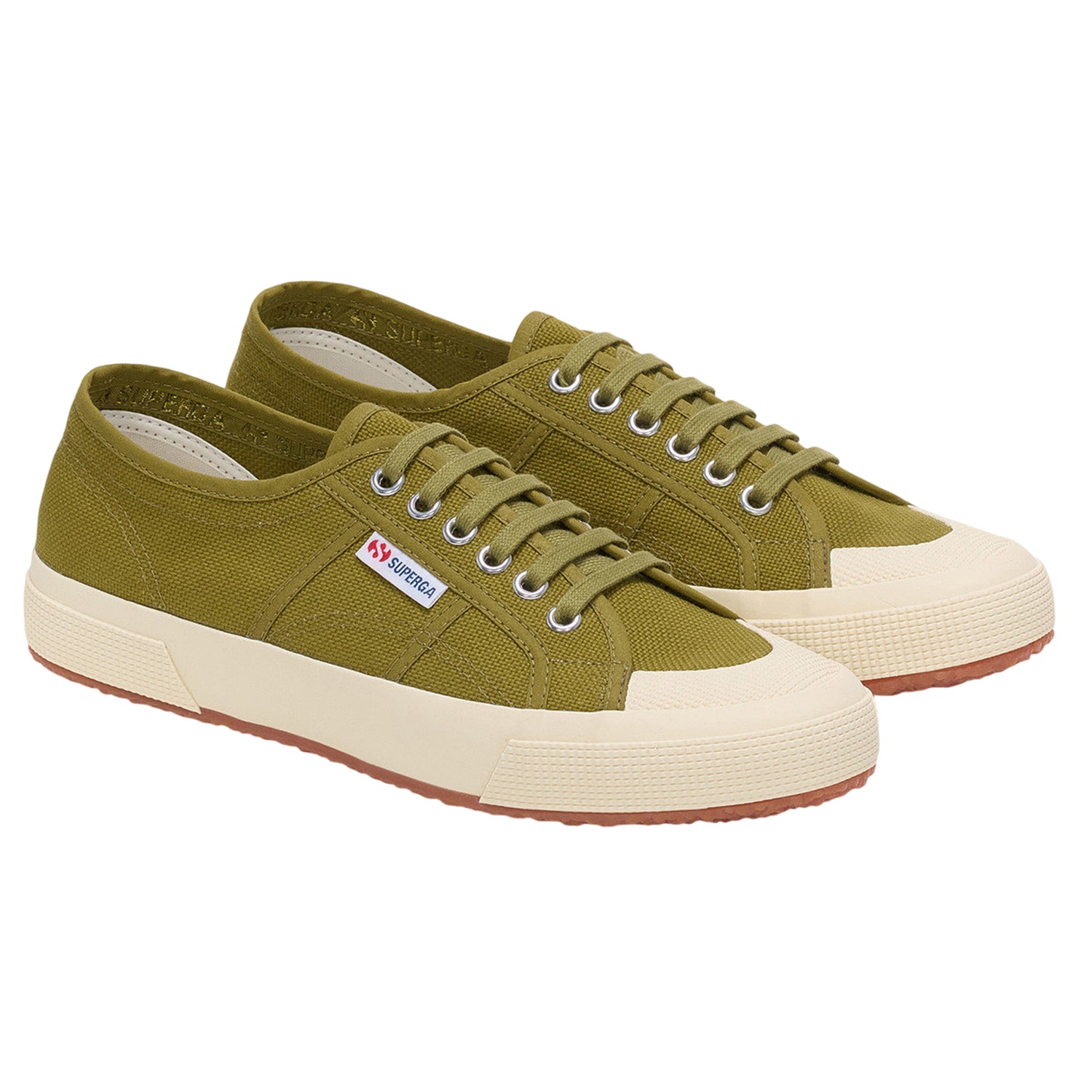 Military Green-Off White - Front - Superga Unisex Adult 2390 Military Trainers