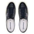 Metallic Black-Off White - Lifestyle - Superga Womens-Ladies 2750 Metallic Leather Trainers