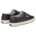 Metallic Silver-Off White - Back - Superga Womens-Ladies 2750 Metallic Leather Trainers