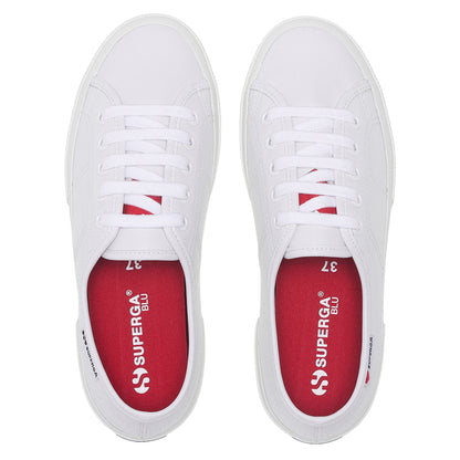White-Red - Lifestyle - Superga Womens-Ladies 3750 Heart Vegan Trainers
