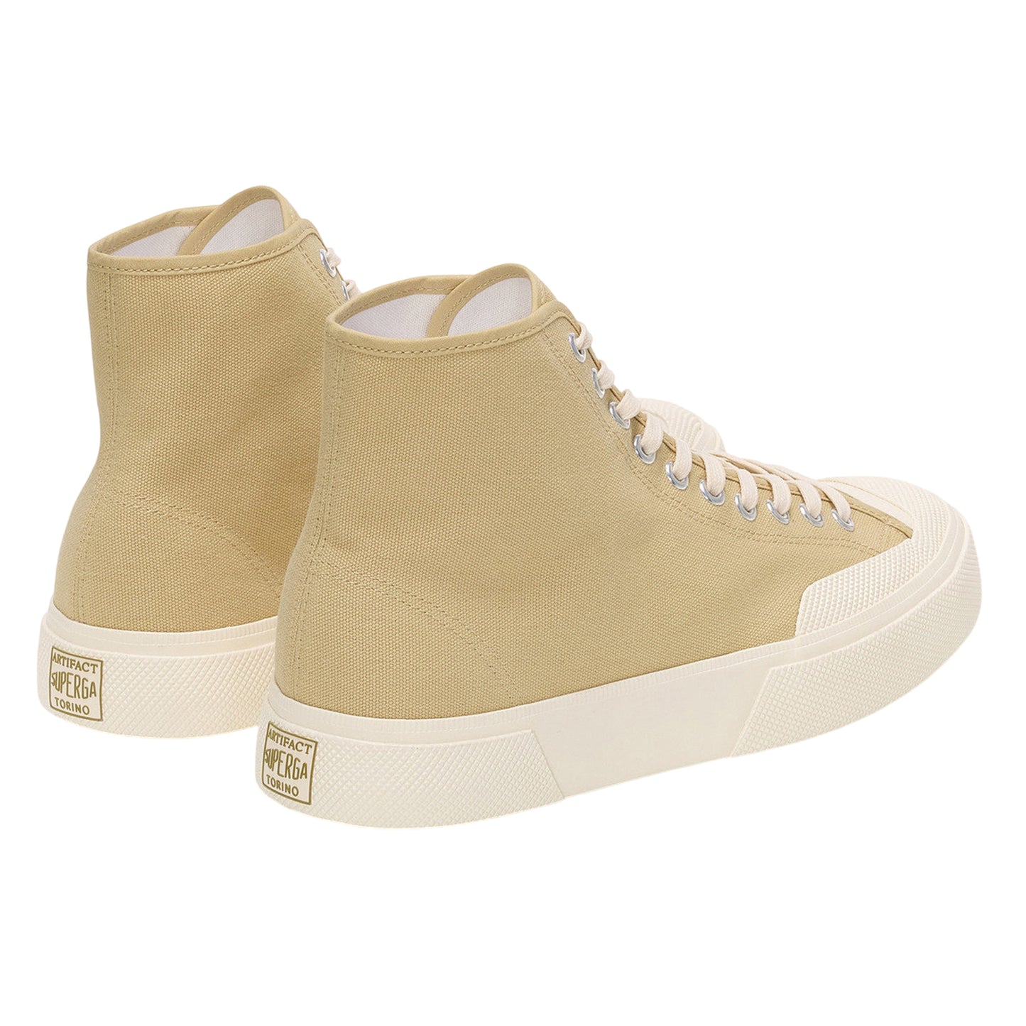 Beige-Off White - Back - Superga Childrens-Kids 2433 Works Cotton Canvas Ankle Trainers