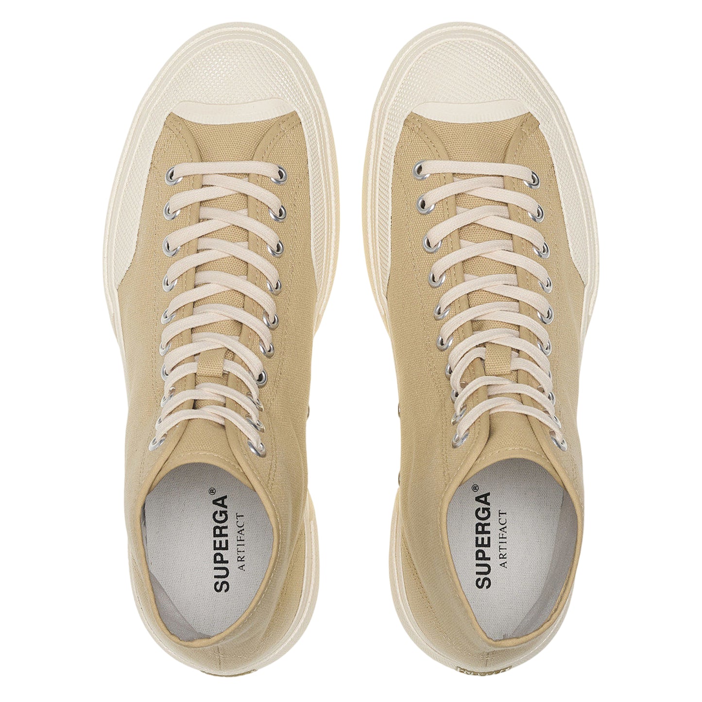 Beige-Off White - Lifestyle - Superga Childrens-Kids 2433 Works Cotton Canvas Ankle Trainers