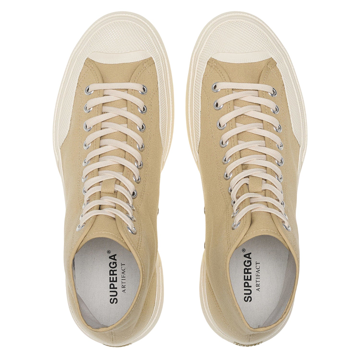 Beige-Off White - Lifestyle - Superga Childrens-Kids 2433 Works Cotton Canvas Ankle Trainers