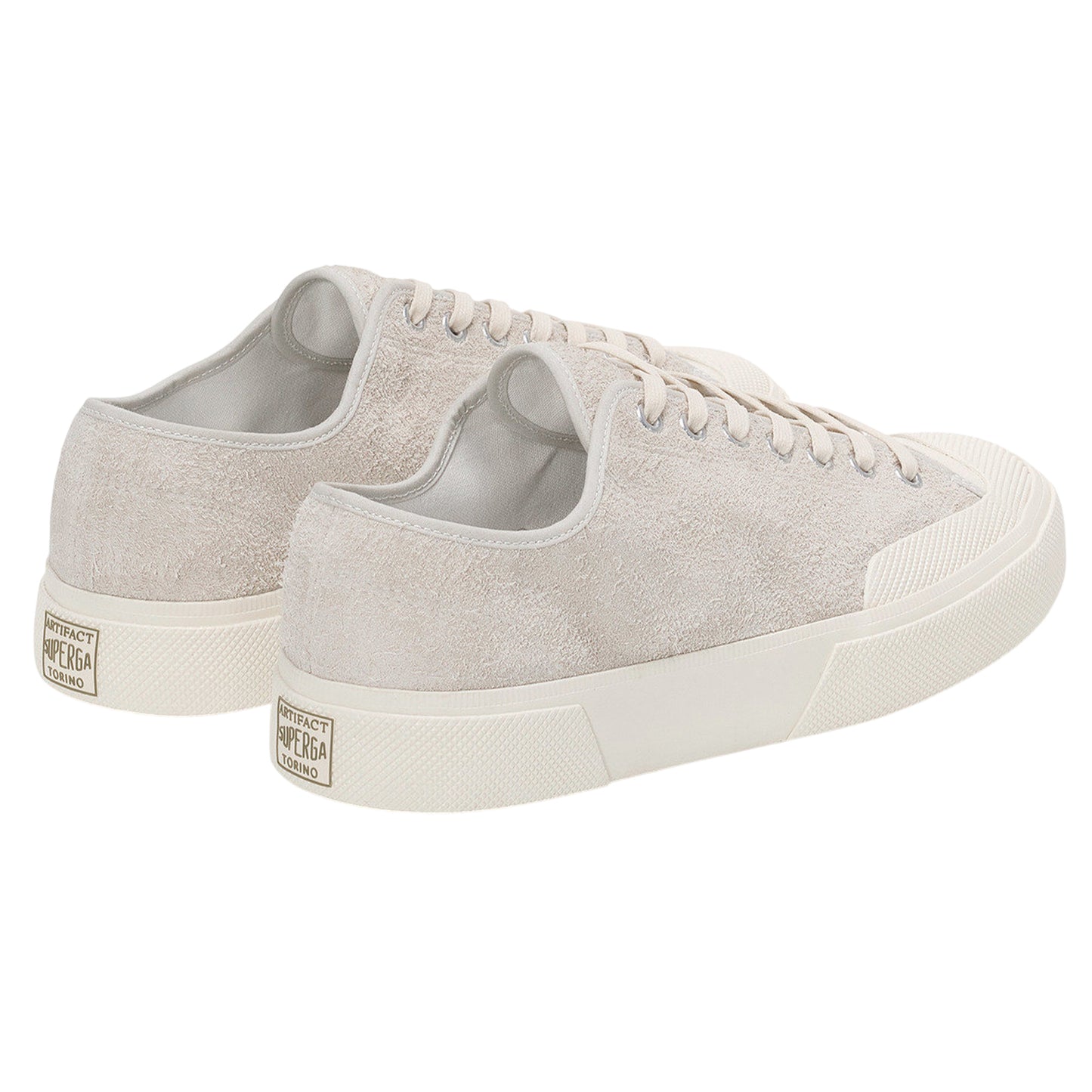 Milk White-Off White - Back - Superga Unisex Adult 2432 Works Hairy Suede Trainers