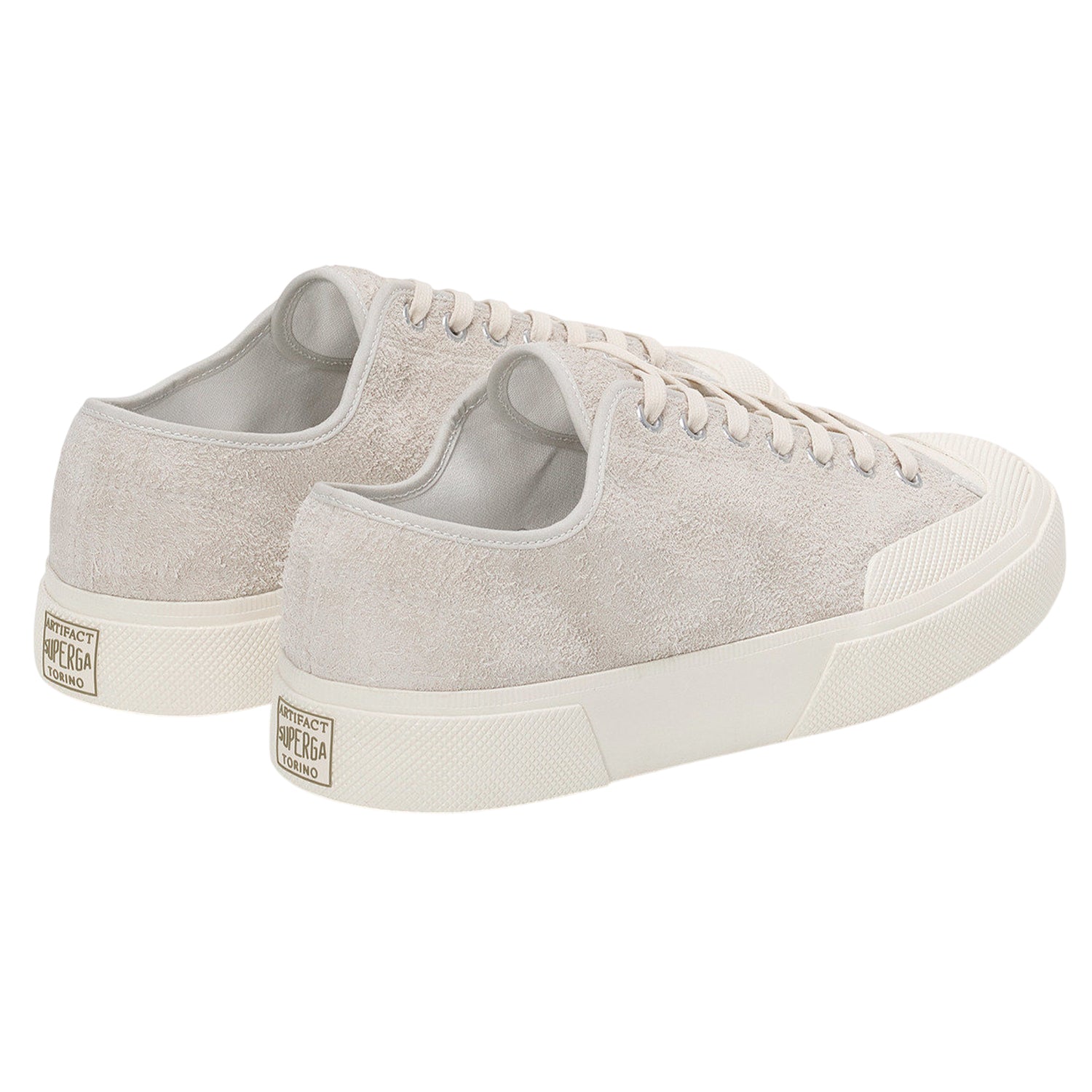 Milk White-Off White - Back - Superga Unisex Adult 2432 Works Hairy Suede Trainers