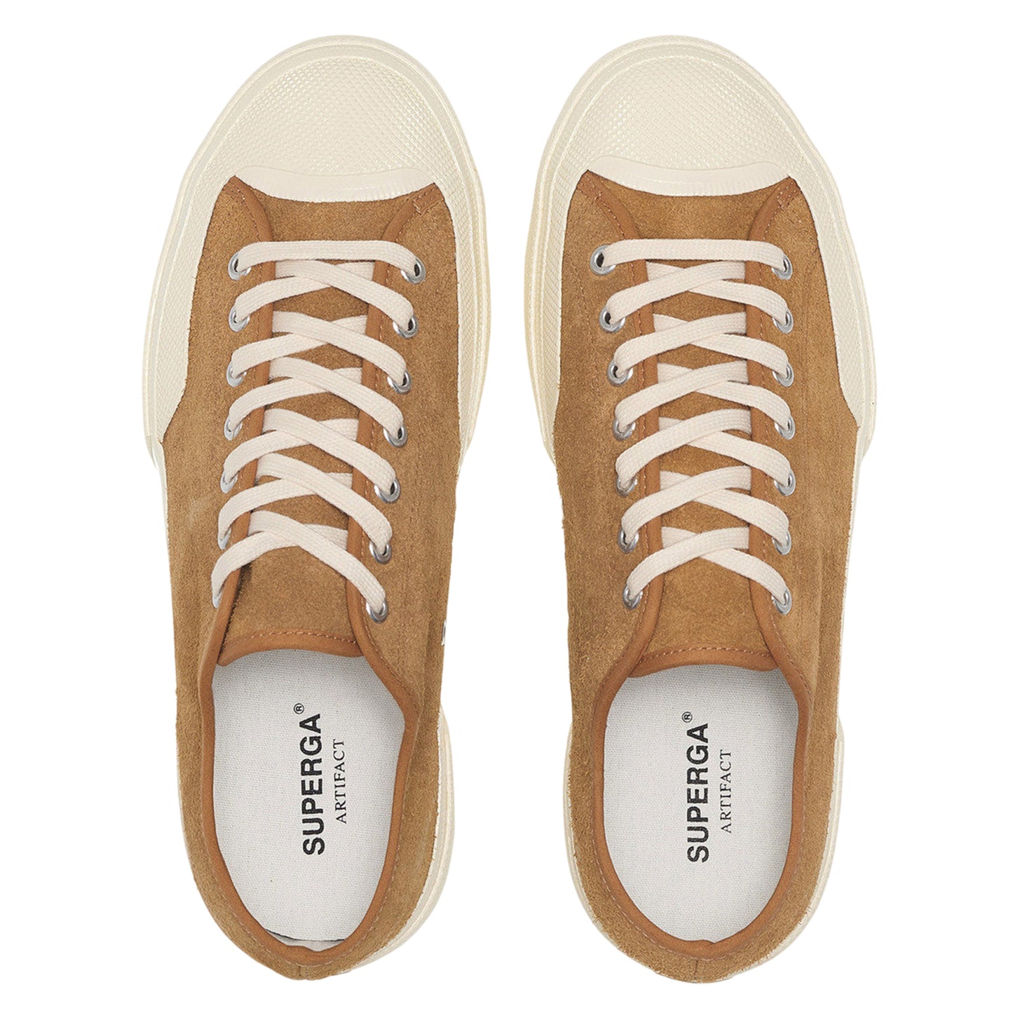 Tobacco-Off White - Lifestyle - Superga Unisex Adult 2432 Works Hairy Suede Trainers