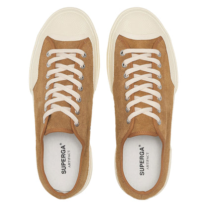 Tobacco-Off White - Lifestyle - Superga Unisex Adult 2432 Works Hairy Suede Trainers