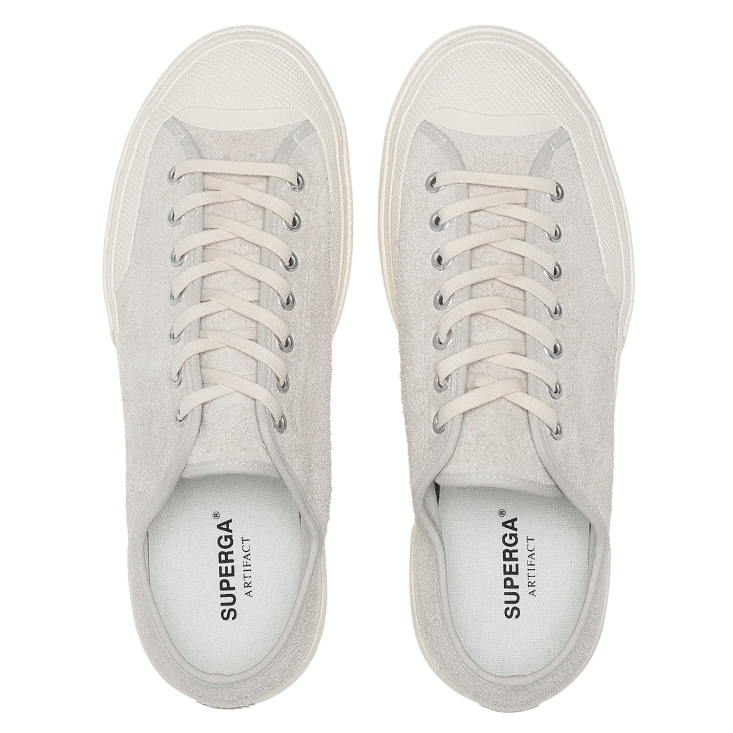 Milk White-Off White - Lifestyle - Superga Unisex Adult 2432 Works Hairy Suede Trainers