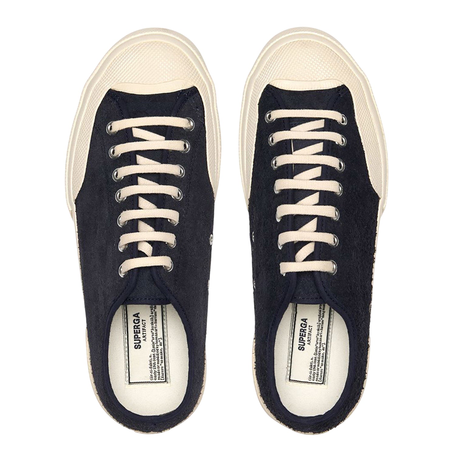 Navy-Off White - Lifestyle - Superga Unisex Adult 2432 Works Hairy Suede Trainers