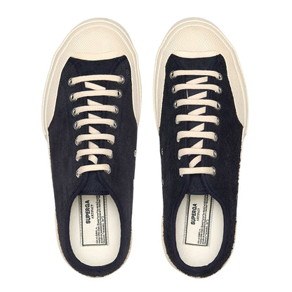 Navy-Off White - Lifestyle - Superga Unisex Adult 2432 Works Hairy Suede Trainers