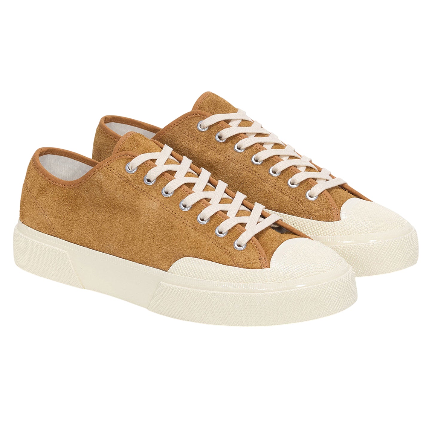 Tobacco-Off White - Front - Superga Unisex Adult 2432 Works Hairy Suede Trainers