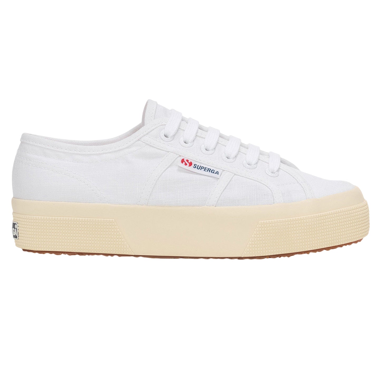 White-Off White - Lifestyle - Superga Unisex Adult 2740 Linen Platform Trainers