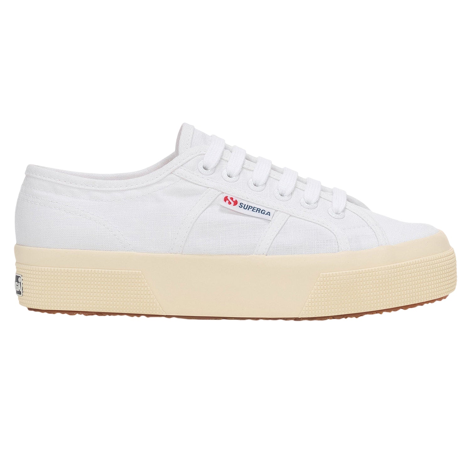 White-Off White - Lifestyle - Superga Unisex Adult 2740 Linen Platform Trainers
