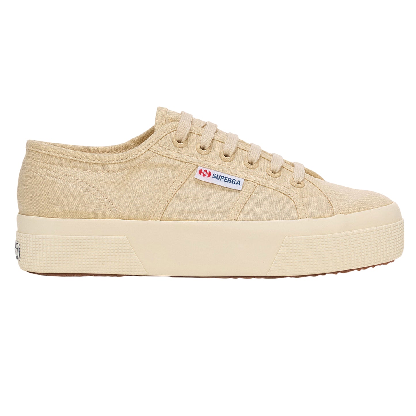 Beige-Off White - Lifestyle - Superga Unisex Adult 2740 Linen Platform Trainers