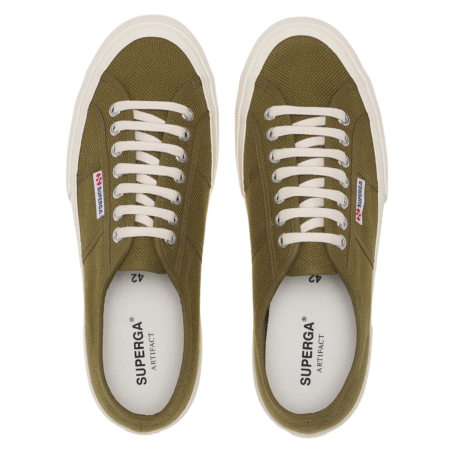 Military Green-Off White - Pack Shot - Superga Unisex Adult 2750 OG Trainers