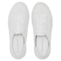 Total White - Pack Shot - Superga Womens-Ladies 2750 Sangallo Flower Trainers