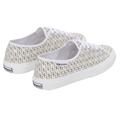 White-Light Grey - Back - Superga Unisex Adult 3750 Leggera Print Trainers