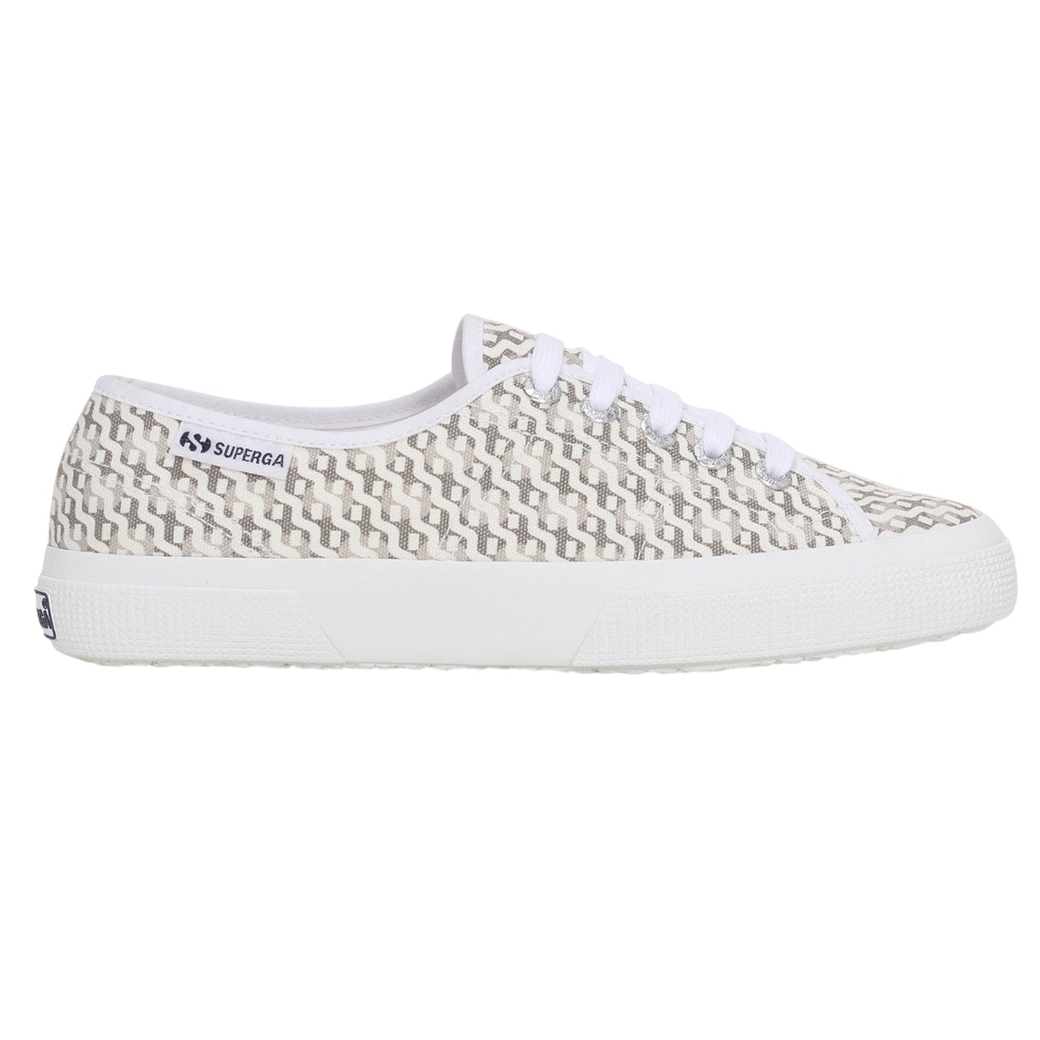 White-Light Grey - Lifestyle - Superga Unisex Adult 3750 Leggera Print Trainers