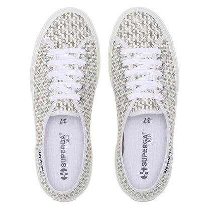 White-Light Grey - Pack Shot - Superga Unisex Adult 3750 Leggera Print Trainers