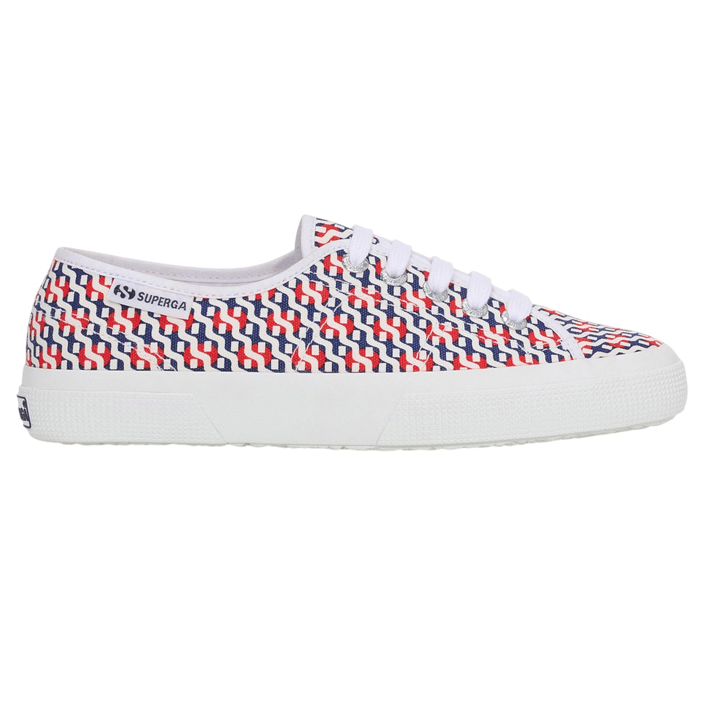 White-Red-Navy - Lifestyle - Superga Unisex Adult 3750 Leggera Print Trainers