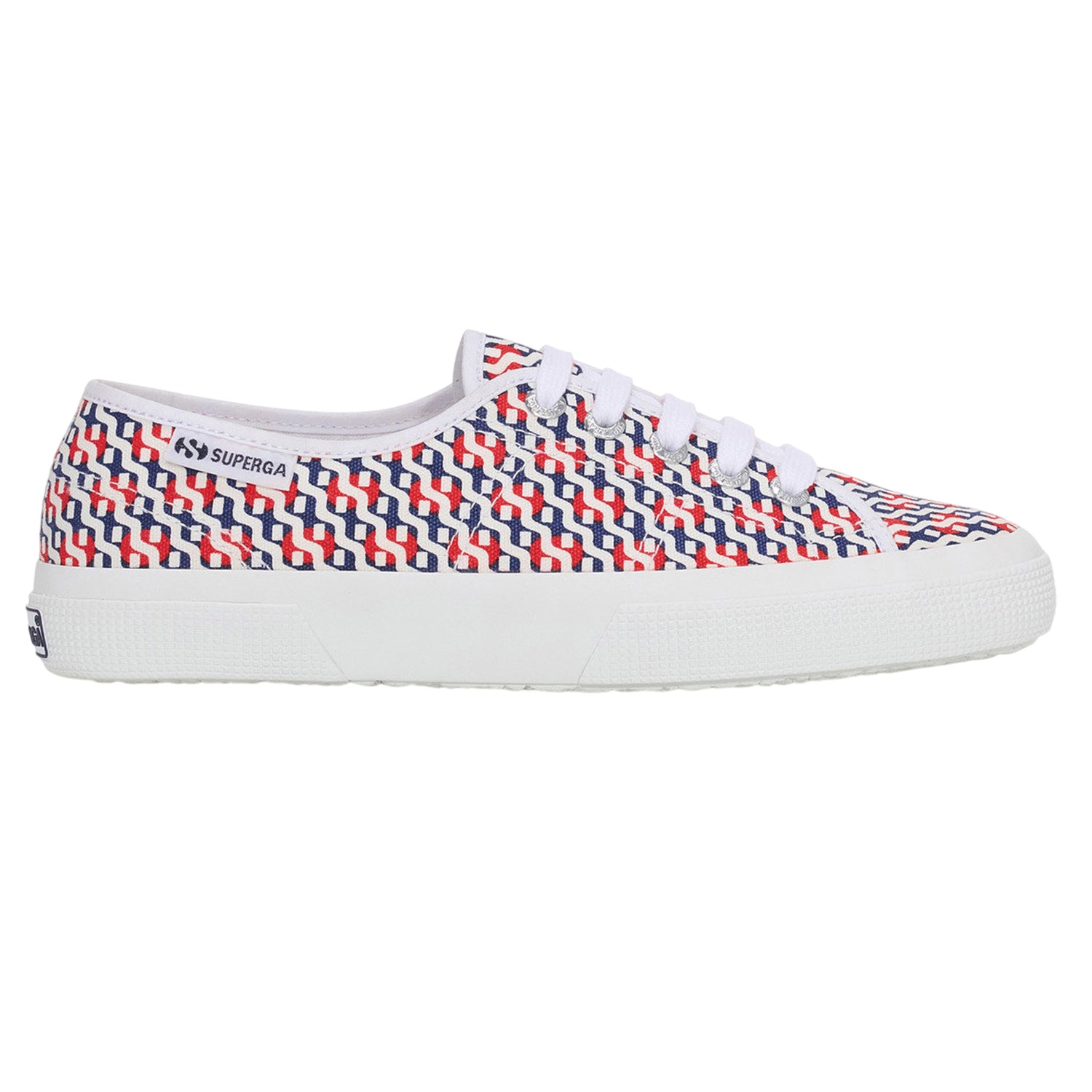 White-Red-Navy - Lifestyle - Superga Unisex Adult 3750 Leggera Print Trainers