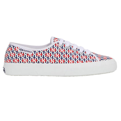 White-Red-Navy - Lifestyle - Superga Unisex Adult 3750 Leggera Print Trainers