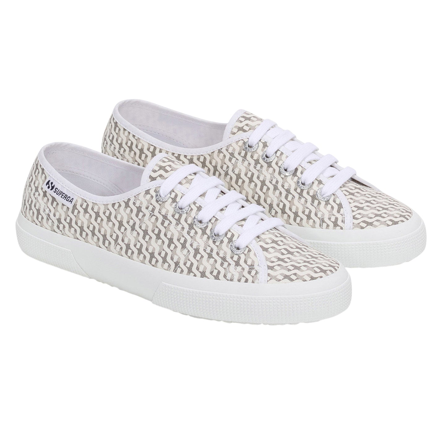 White-Light Grey - Front - Superga Unisex Adult 3750 Leggera Print Trainers