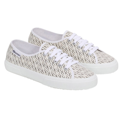 White-Light Grey - Front - Superga Unisex Adult 3750 Leggera Print Trainers