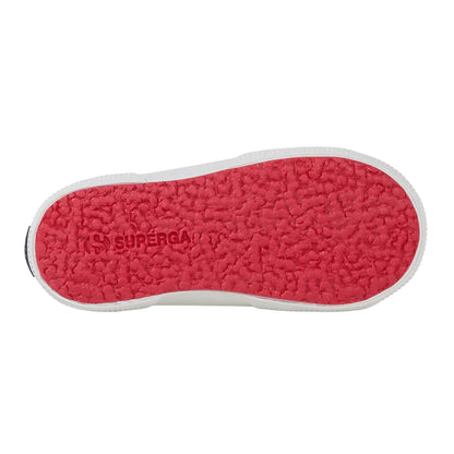White-Red - Side - Superga Childrens-Kids 3750 Hearts Vegan Trainers