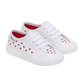 White-Red - Front - Superga Childrens-Kids 3750 Hearts Vegan Trainers