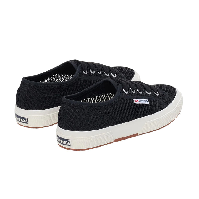 Black-White - Back - Superga Womens-Ladies 2750 Mesh Trainers