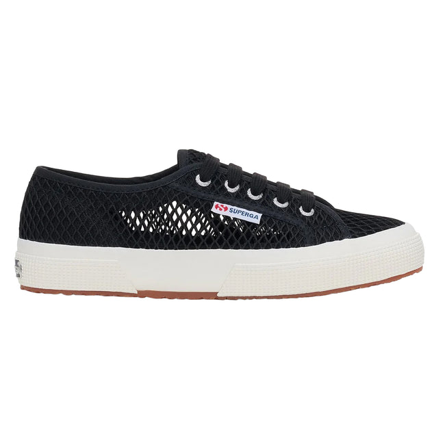Black-White - Lifestyle - Superga Womens-Ladies 2750 Mesh Trainers