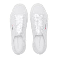 Total White - Pack Shot - Superga Womens-Ladies 2740 Flower Macrame Trainers
