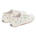White Avorio - Back - Superga Womens-Ladies 2750 Embroidered Sunflower Linen Trainers