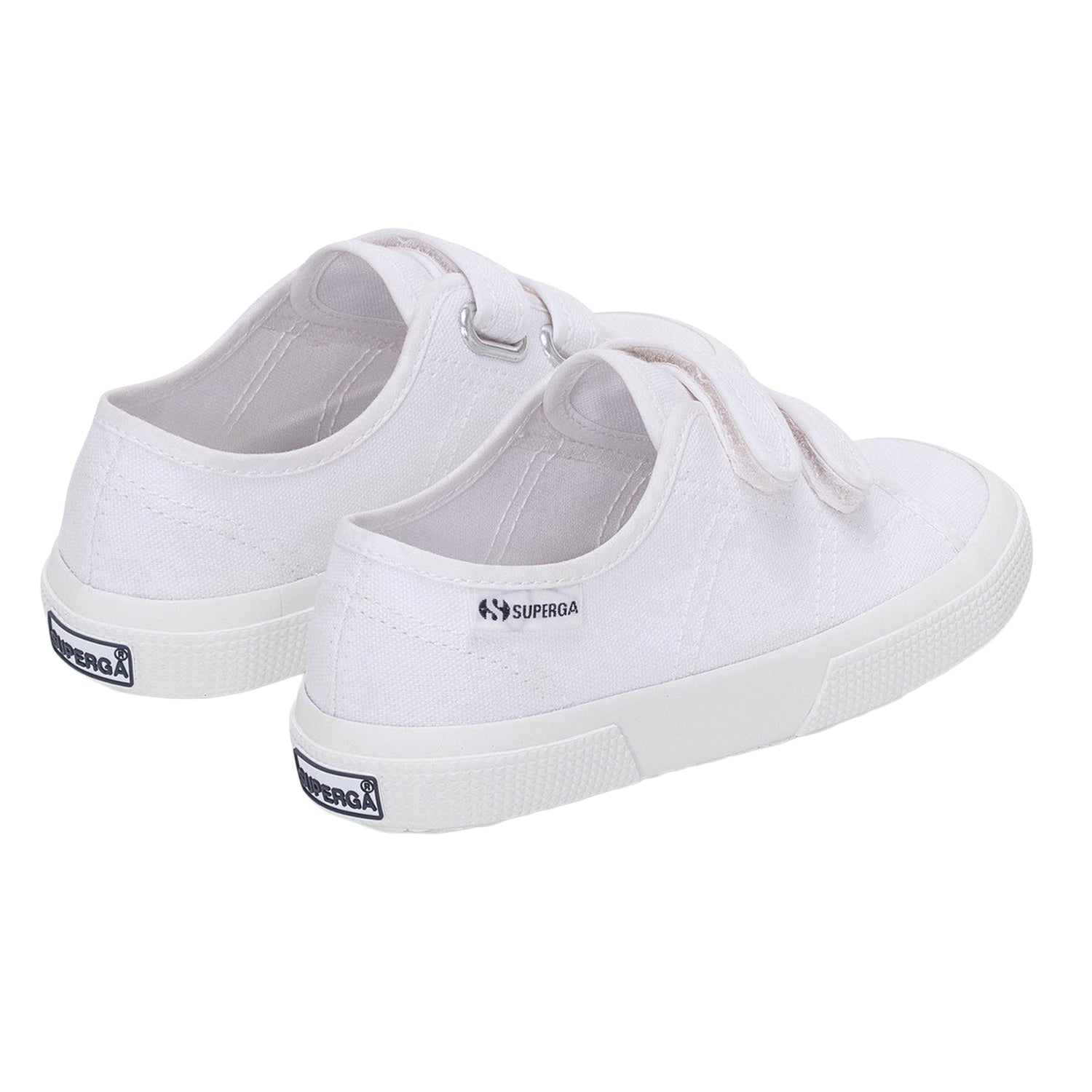 White - Back - Superga Childrens-Kids 3750 Leggera Straps Trainers