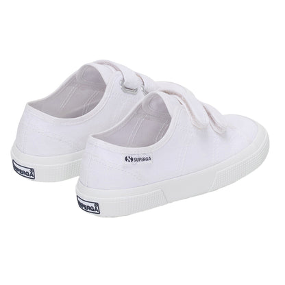 White - Back - Superga Childrens-Kids 3750 Leggera Straps Trainers