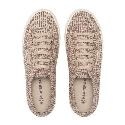 Brown-Light Beige - Lifestyle - Superga Womens-Ladies 2790 Jaguar Print Trainers