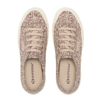 Brown-Light Beige - Lifestyle - Superga Womens-Ladies 2750 Jaguar Print Trainers