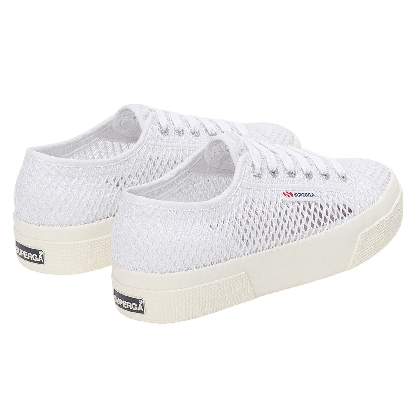 White - Back - Superga Womens-Ladies 2740 Mesh Trainers