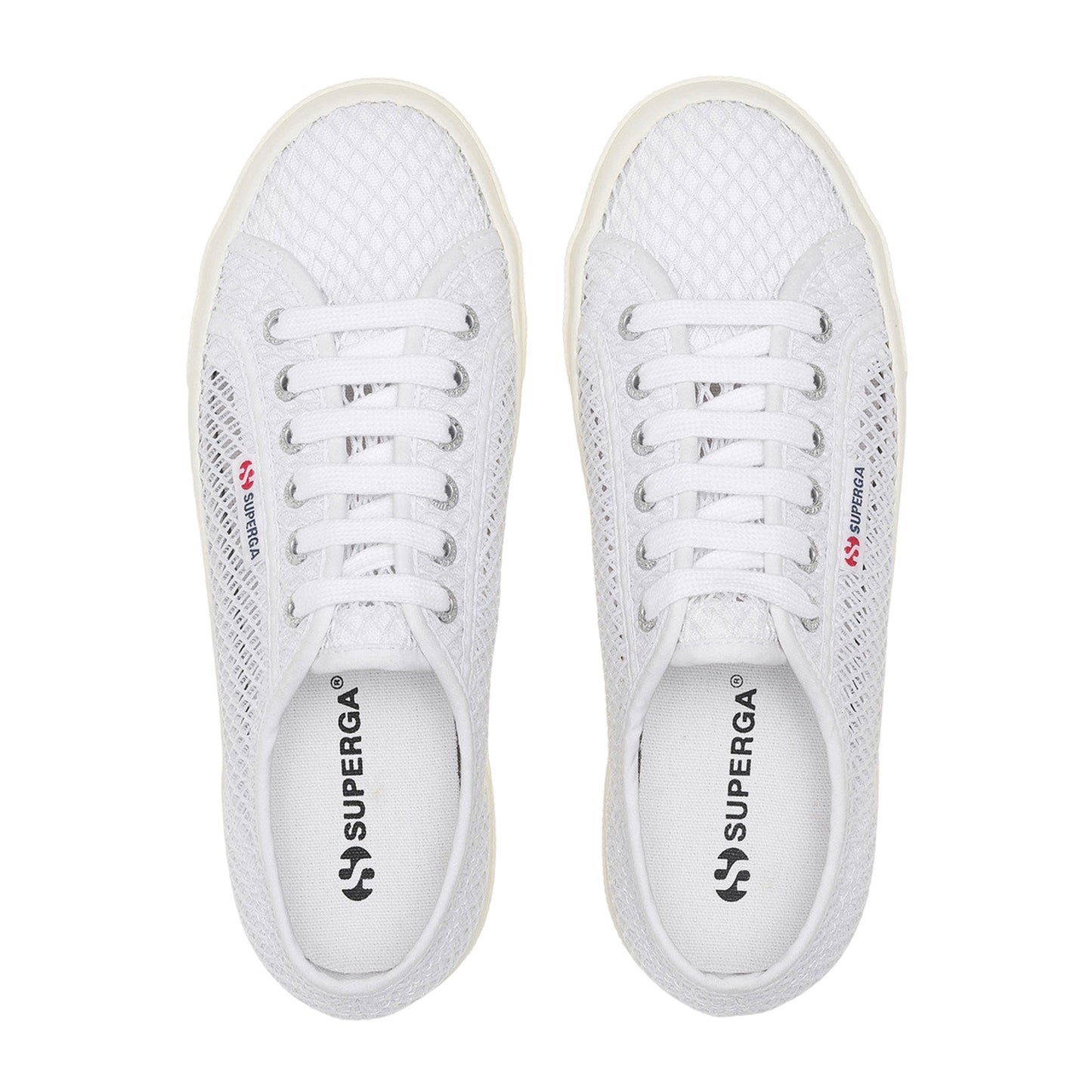 White - Pack Shot - Superga Womens-Ladies 2740 Mesh Trainers