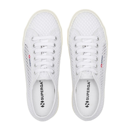 White - Pack Shot - Superga Womens-Ladies 2740 Mesh Trainers