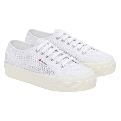 White - Front - Superga Womens-Ladies 2740 Mesh Trainers