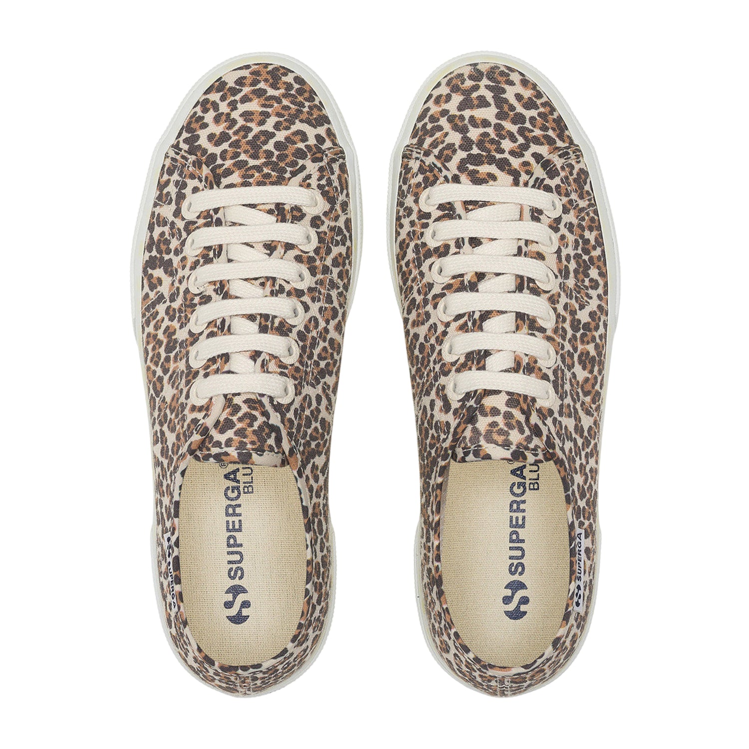 Leopard-Avorio - Pack Shot - Superga Womens-Ladies 3740 Leggera Leopard Print Platform Trainers