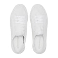 Total White - Pack Shot - Superga Womens-Ladies 2740 Sangallo Flower Trainers