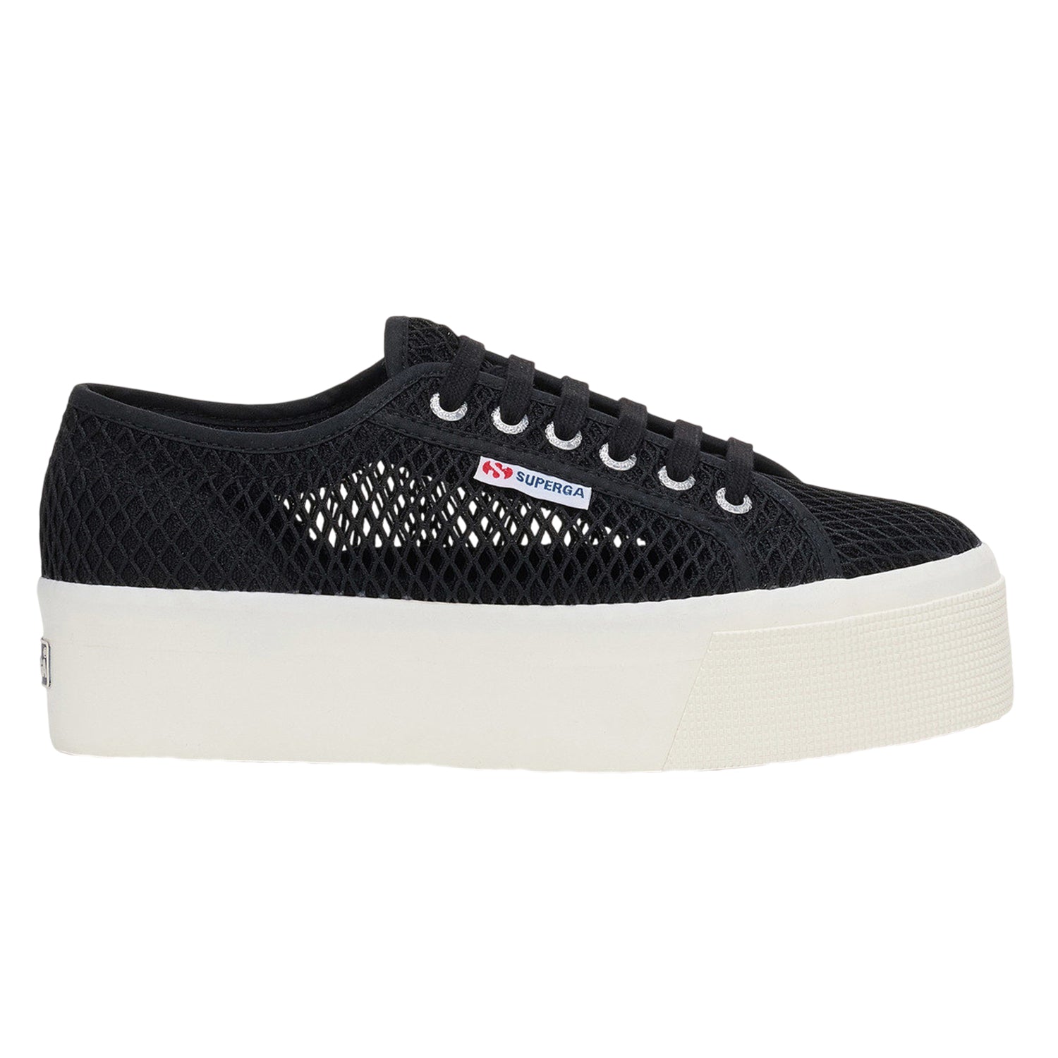 Black-White - Lifestyle - Superga Womens-Ladies 2790 Mesh Trainers