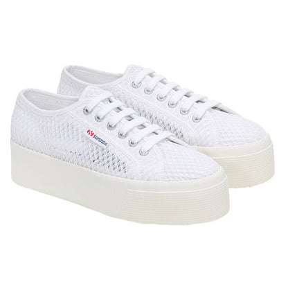 White - Front - Superga Womens-Ladies 2790 Mesh Trainers