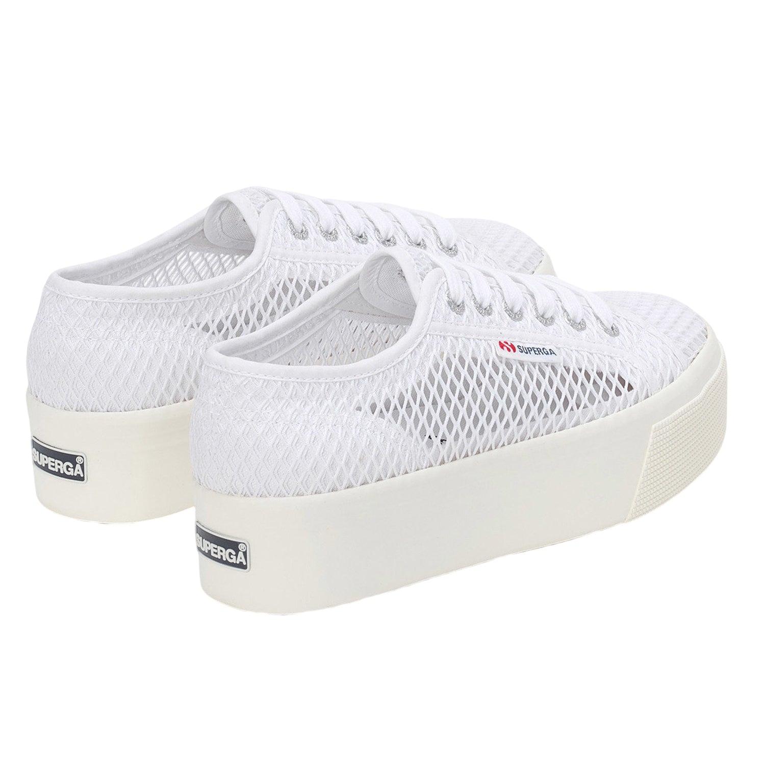 White - Back - Superga Womens-Ladies 2790 Mesh Trainers