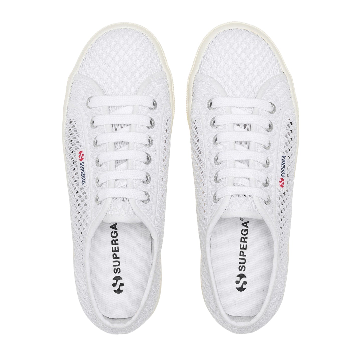 White - Pack Shot - Superga Womens-Ladies 2790 Mesh Trainers