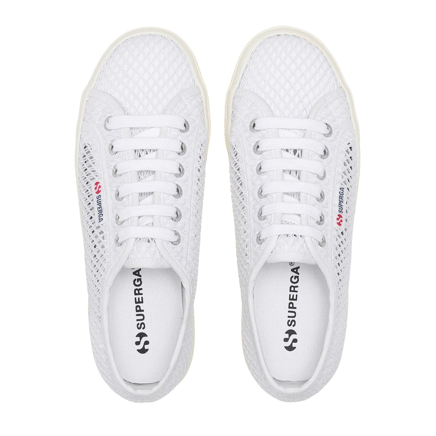 White - Pack Shot - Superga Womens-Ladies 2790 Mesh Trainers